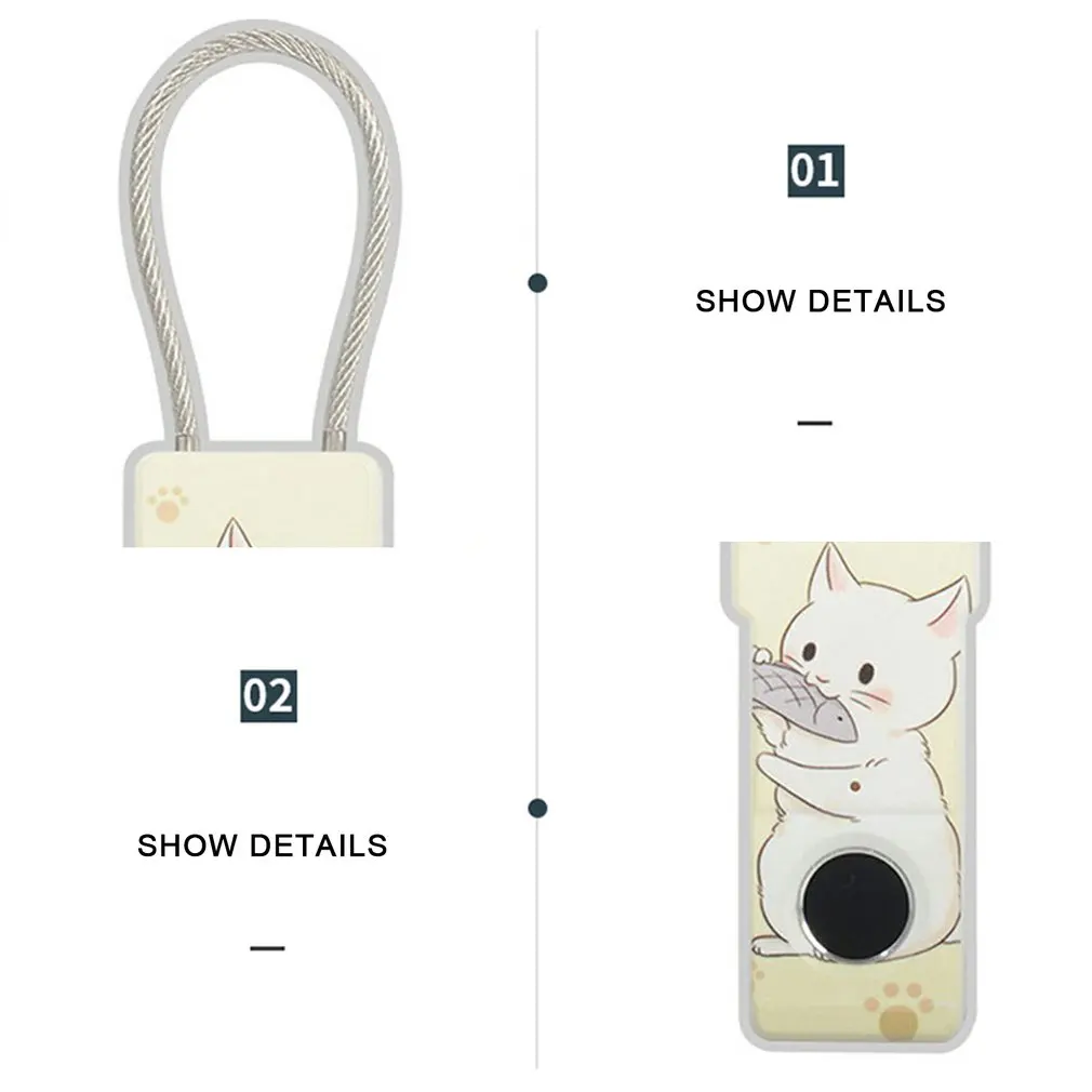 

BG03 Pure Fingerprint Unlock Smart Fingerprint Door Lock Safe Padlock USB Charging Waterproof Keyless Anti-theft Lock