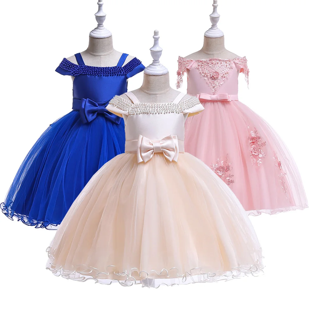 Женское кружевное атласное платье-пачка с открытыми плечами на возраст 6-10 лет |