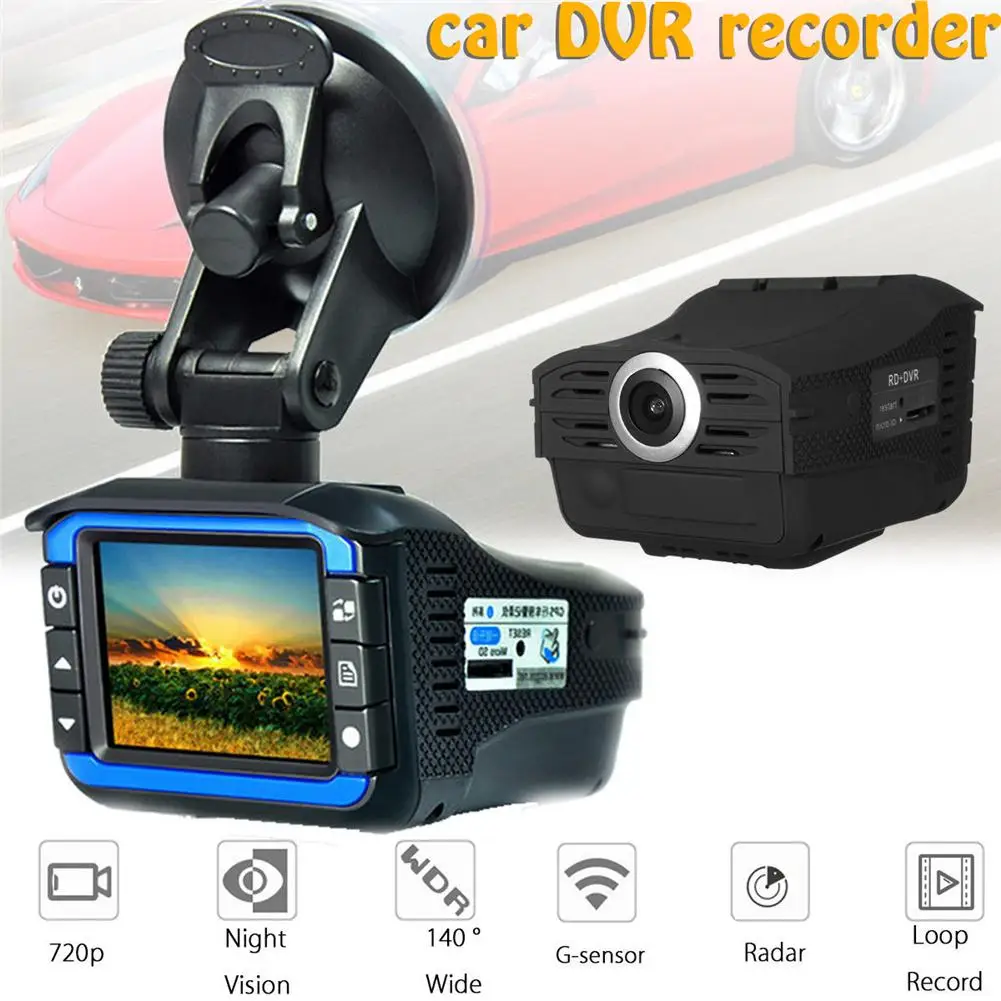 

2 In 1 Car Hidden DVR Camera Radar Laser Speedometer Radar Detector Car Dash Camera HD 140 Degree Wide Angle Car DVR Recorder