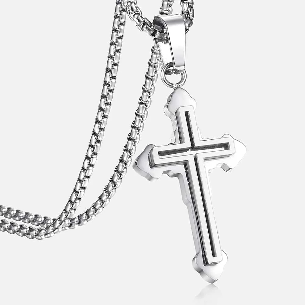 Двухслойное ожерелье из нержавеющей стали цепочка для женщин и мужчин золотой