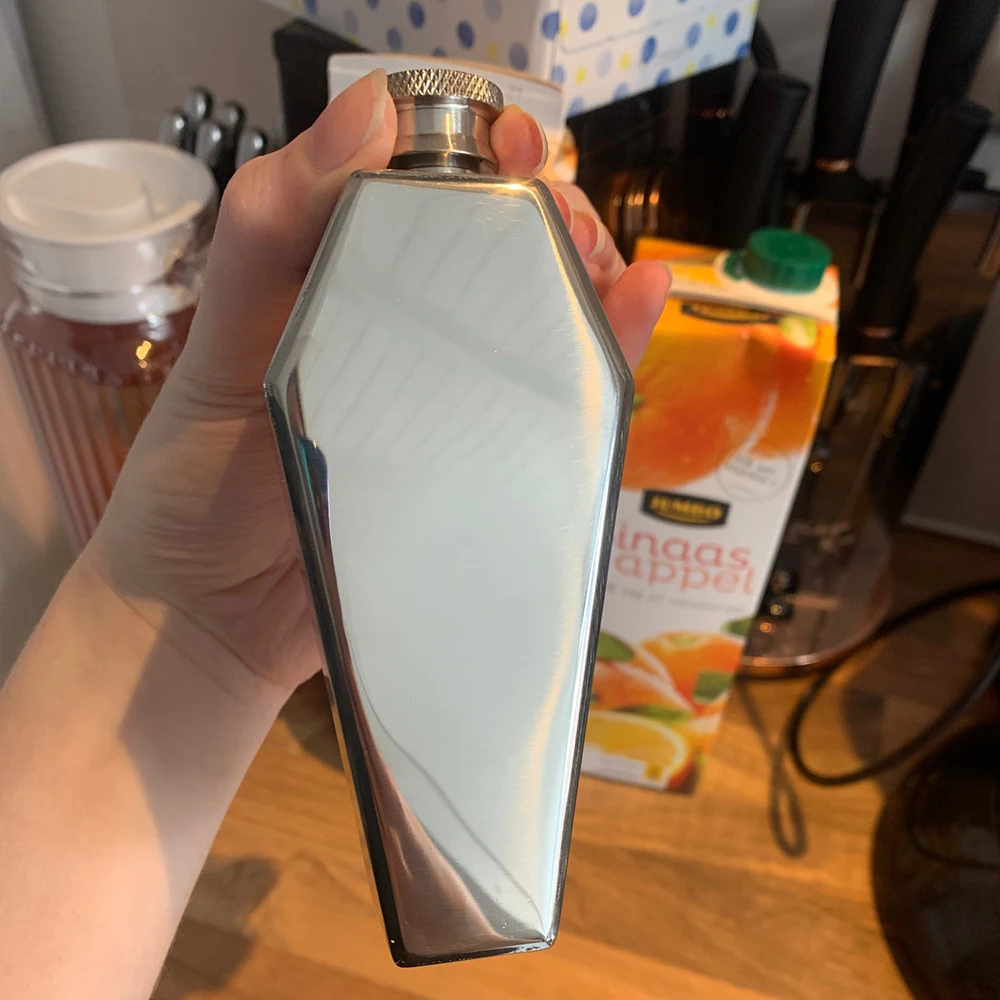 

3.5oz Whisky Vodka Hip Flask 100ML Stainless Steel Wine Botle Hexagon Shape Flagon Men's Gift Gadgets