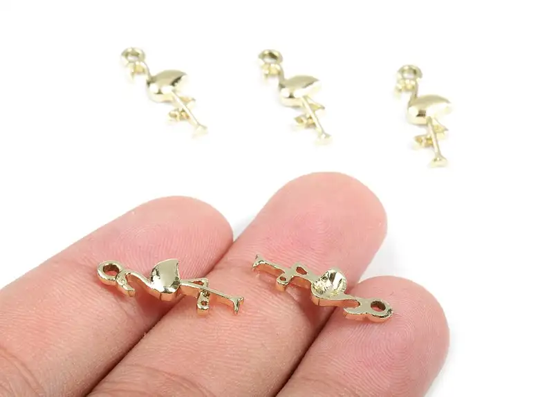 

Alloy Flamingo Charms - Zinc Alloy Flamingo Earrings - 6Pcs/Lot - Gold Tone Plated - 19.38x7.55x2.26mm - ZZ1468