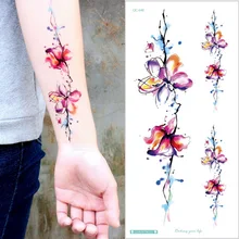 Tatuajes Temporales sexys para mujer, calcomanías de maquillaje realistas con flor de loto rosa, tatuaje de brazo, pegatina impermeable, Henna, arte corporal