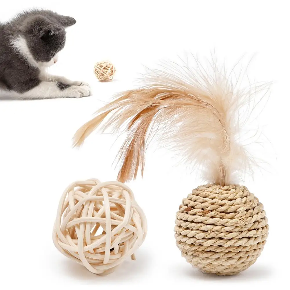 2 шт. перьевая соломенная ротанговая кольцевая колокольная звуковая игрушка для