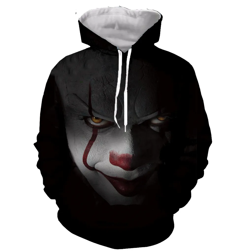 Классическая футболка IT Pennywise мужская и женская с 3D принтом клоун Стивен Кинг