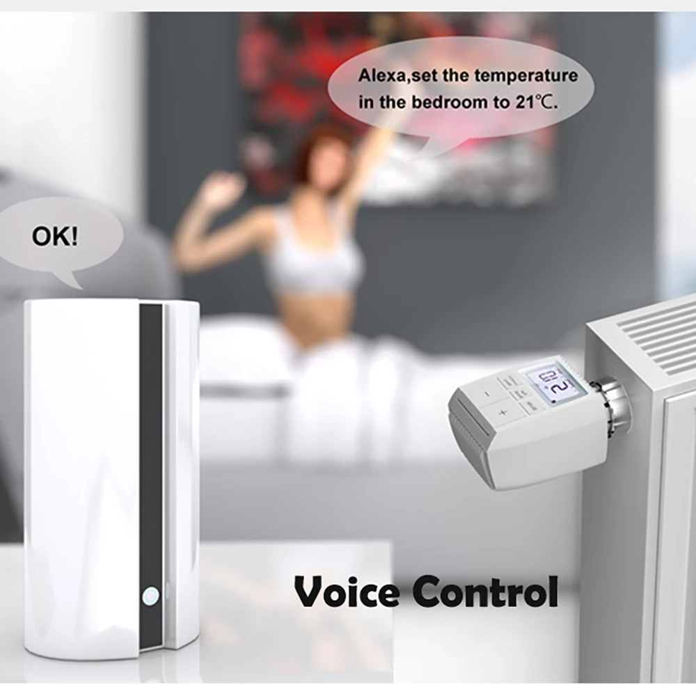 Умный привод радиатора ZigBee3.0 с Wi Fi программируемый термостатический клапан
