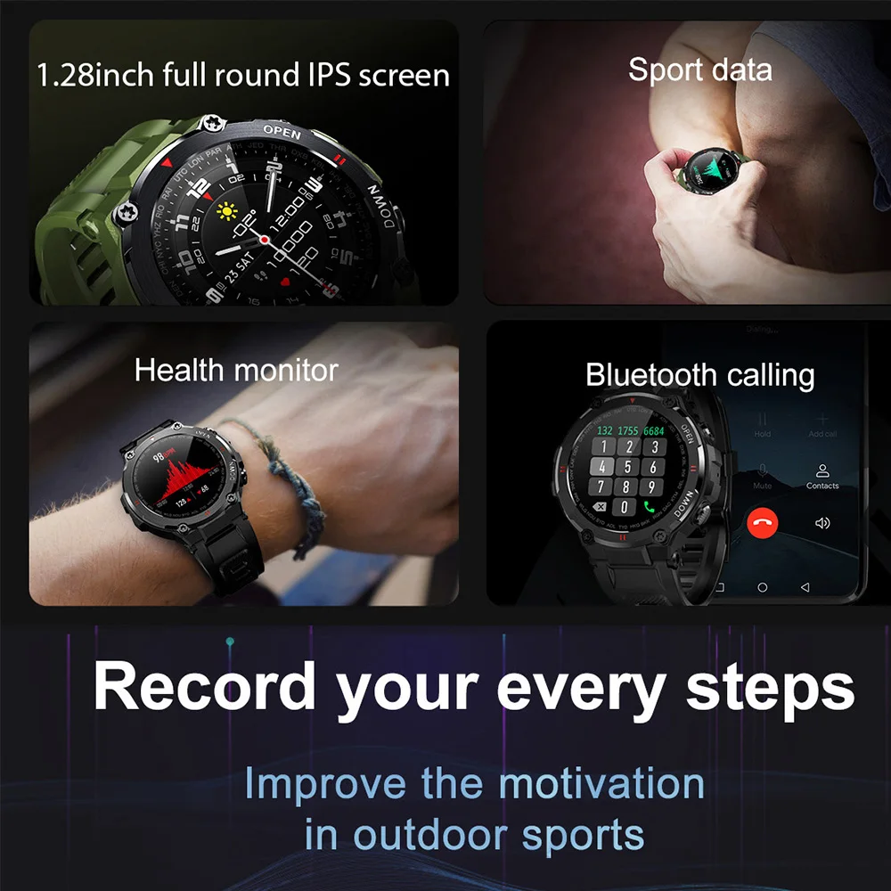 Смарт-часы Torntisc K22 мужские с Bluetooth 400 мАч | Электроника