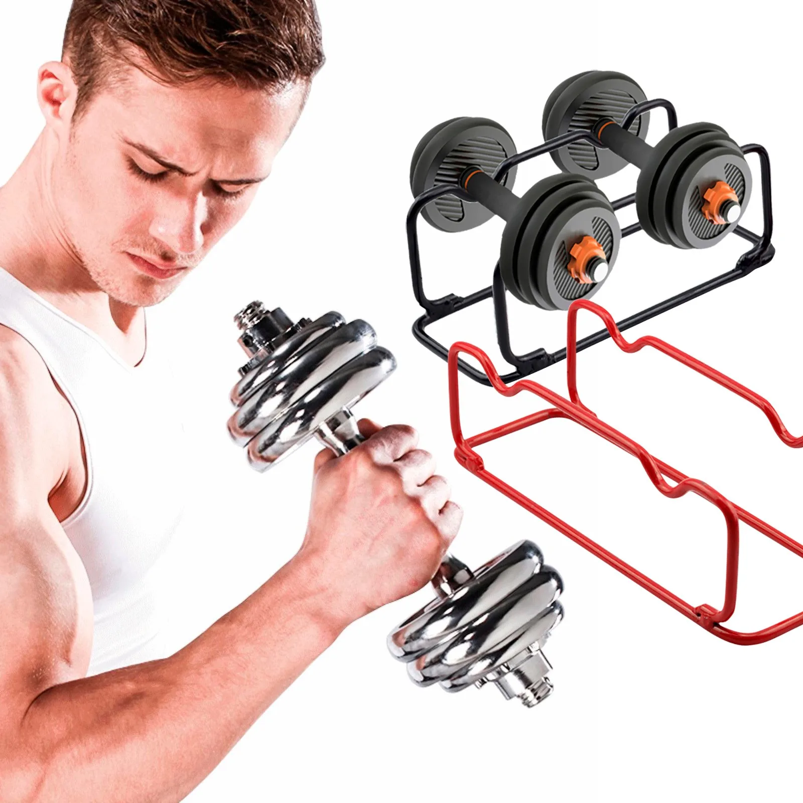 Кронштейн для гантелей стойка тренажерного зала тяжелой атлетики держатель