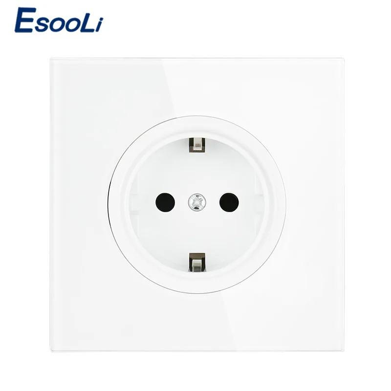 EsooLi панель адаптера зарядного устройства из золотого стекла 16 А европейская