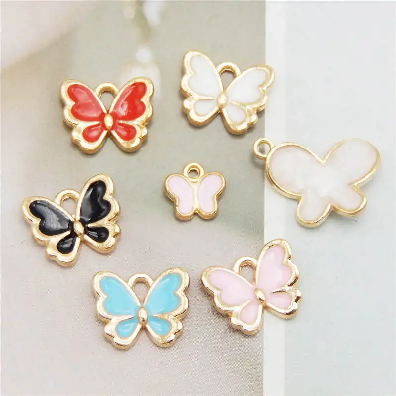 

Julie Wang 14 шт., разноцветные маленькие подвески в форме насекомых, сплав, золотистый цвет, аксессуары для изготовления ювелирных изделий