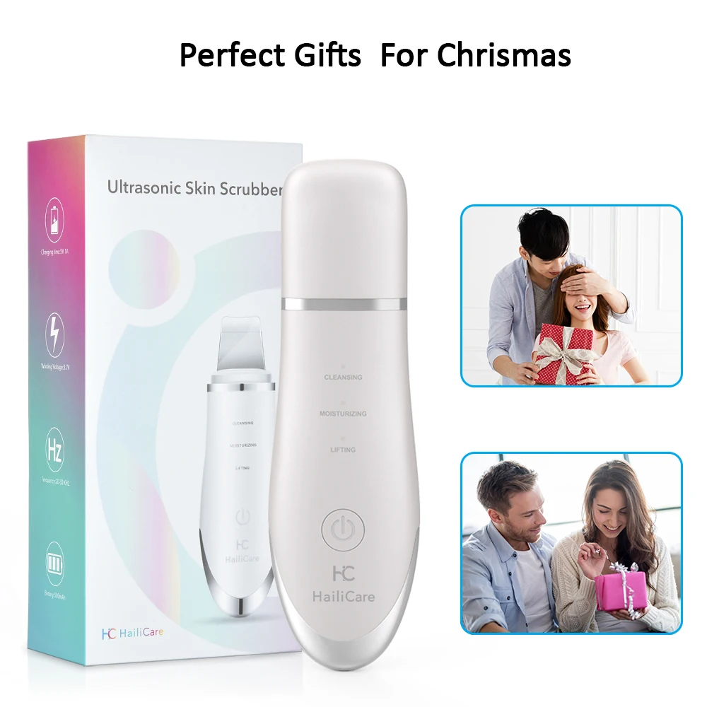 

Ultrasonic Light Therapy Skin Scrubber LED Photon Ion Deep Face Cleaning Machine for Acne Blackhead Removal Facial Care Spa