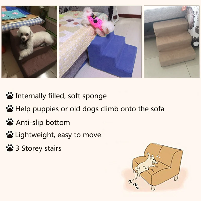 Распродажа лестница для собак Съемная щенков кровать Лестница 3 ступени