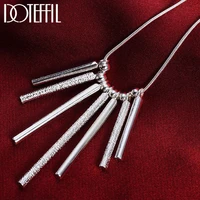doteffil 925 sterling silver snake chain smooth bead pendant necklace for women fashion wedding party charm jewelry
