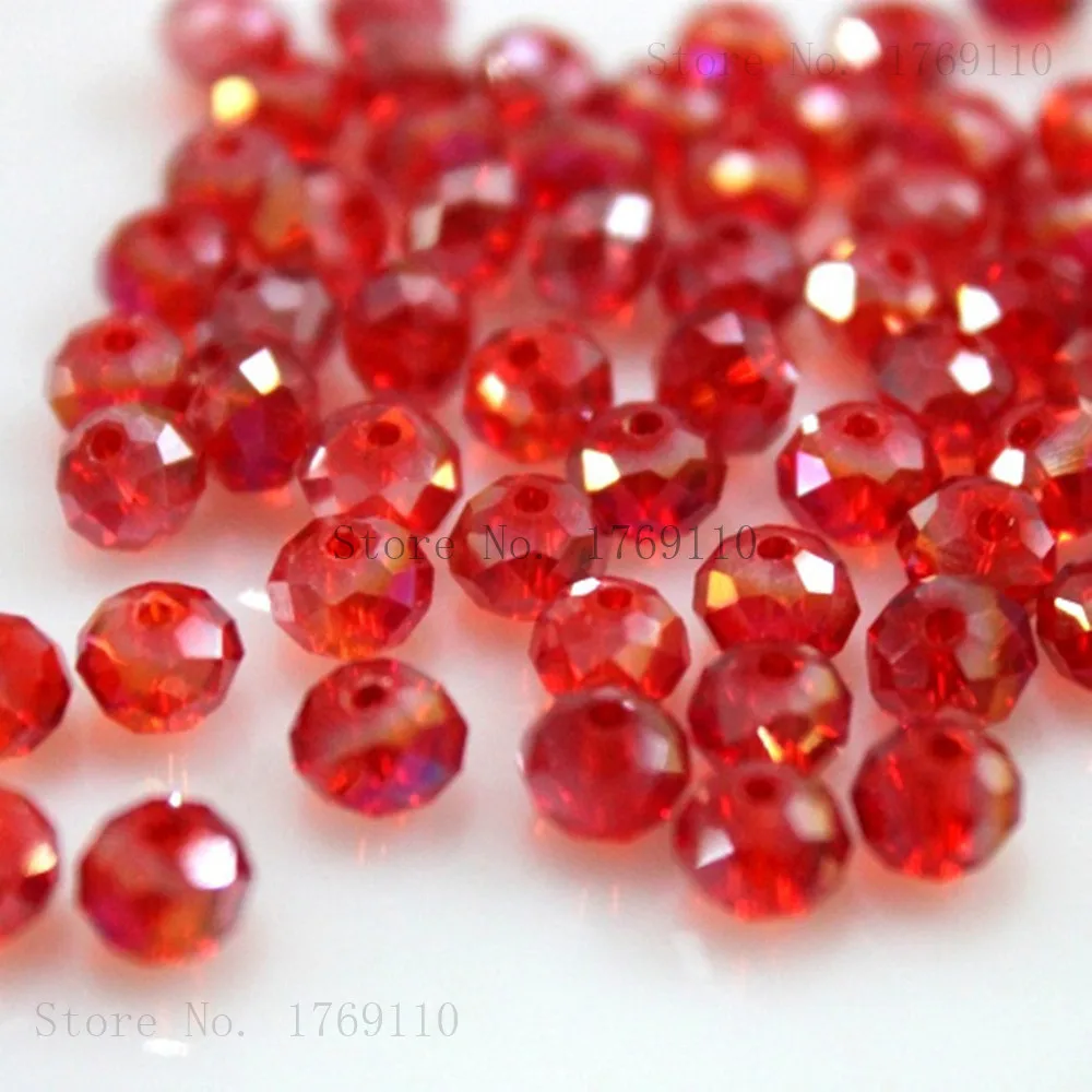 Isywaka Tender Rose AB Colors 4*6mm 50pcs Rondelle Austria faceted Crystal Glass Beads Loose Round for Jewelry Making | Украшения и