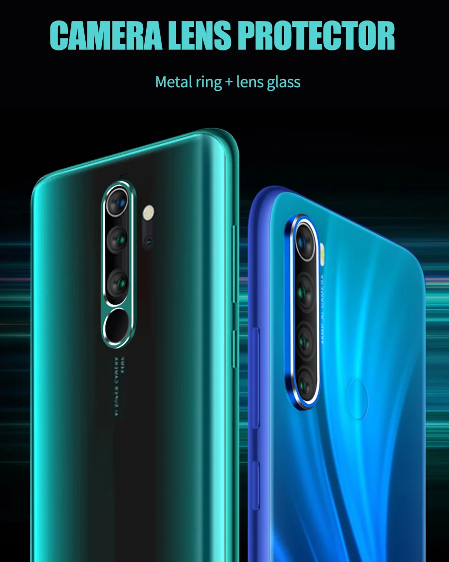 For Xiaomi Redmi Note 7 Pro MI9T 7A Case Xiomi Mi 9 SE MI9 9T Pro 8 Lite Cover Tempered Glass Camera Screen Protector Note7 Ring