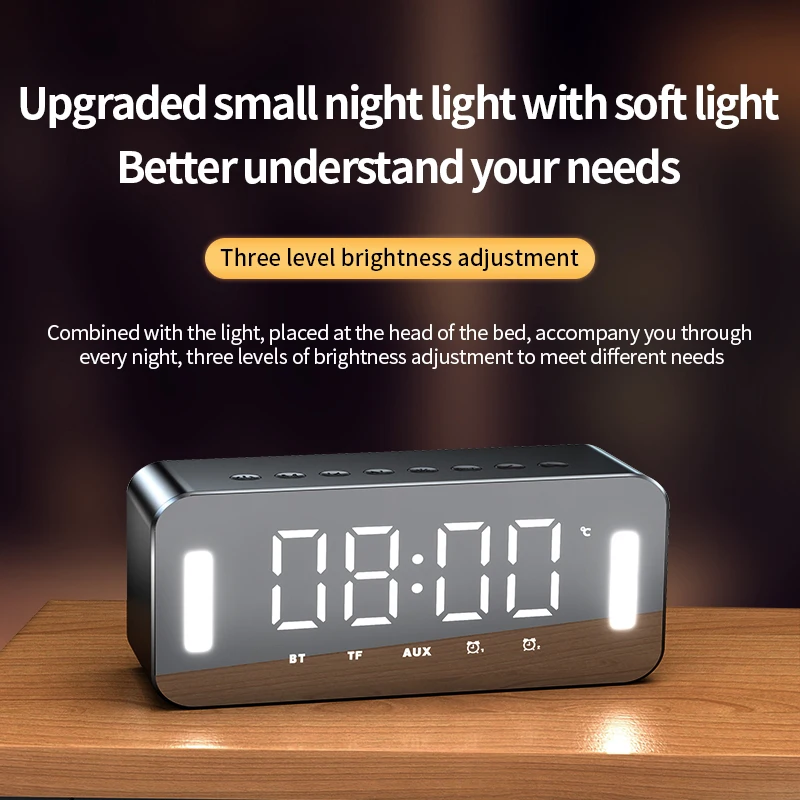 Bluetooth-часы Caridite H8 домашний будильник динамик сабвуфер маленькая стальная пушка