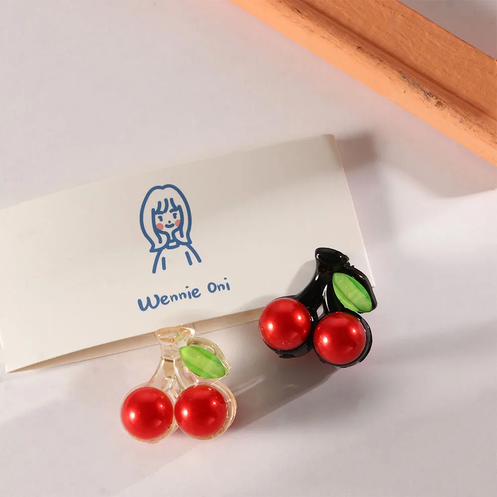 

Миниатюрная заколка для волос в виде цветных вишенок для женщин и девочек, заколка-краб для умывания, аксессуары, прозрачный головной убор, ...