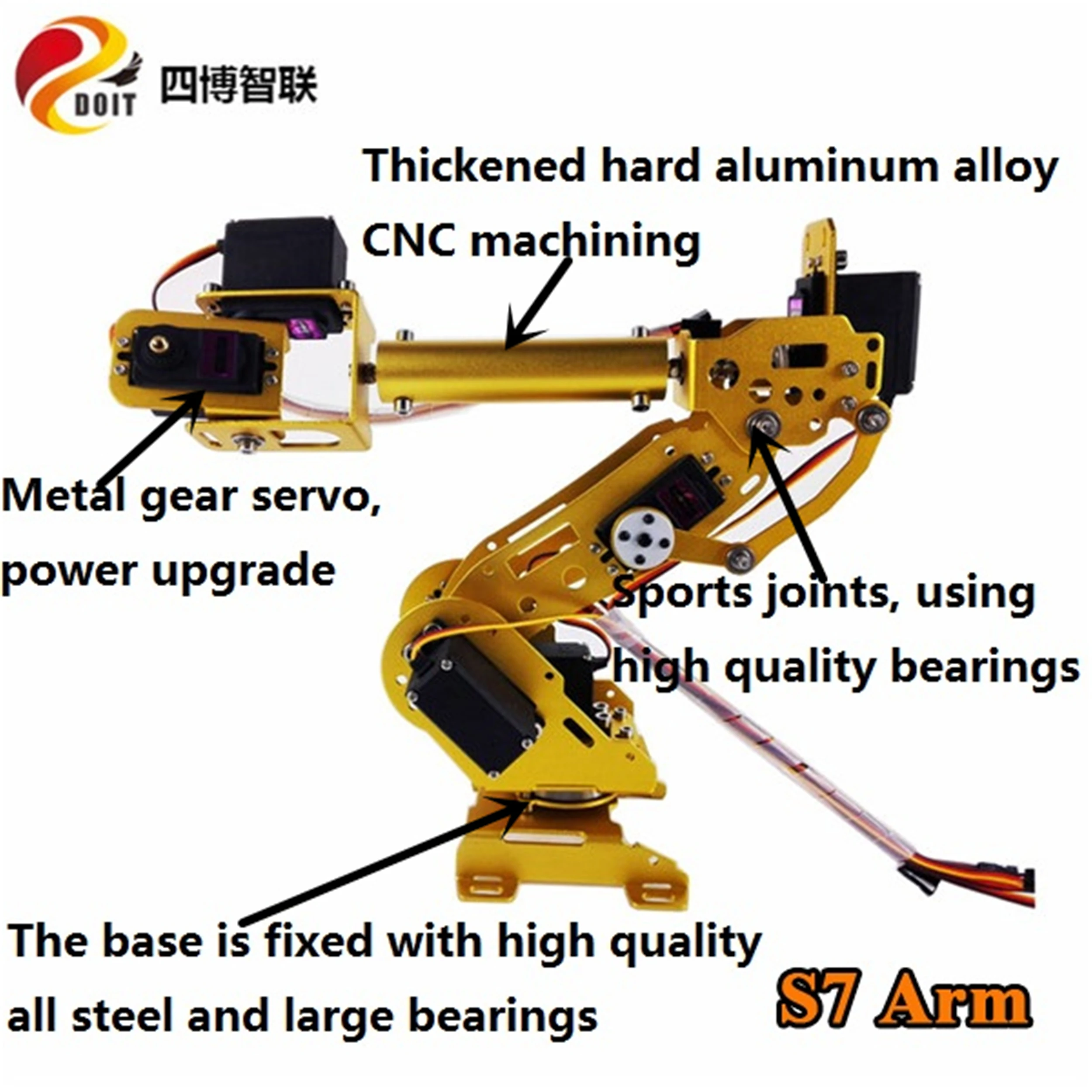 SZDOIT полностью Металлическая 7dof промышленная Роботизированная рука 7 осей