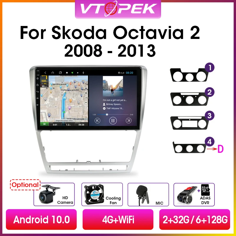 Автомагнитола Vtopek 2din Android 10 0 мультимедийный видеоплеер GPS навигация для Volkswagen SKODA