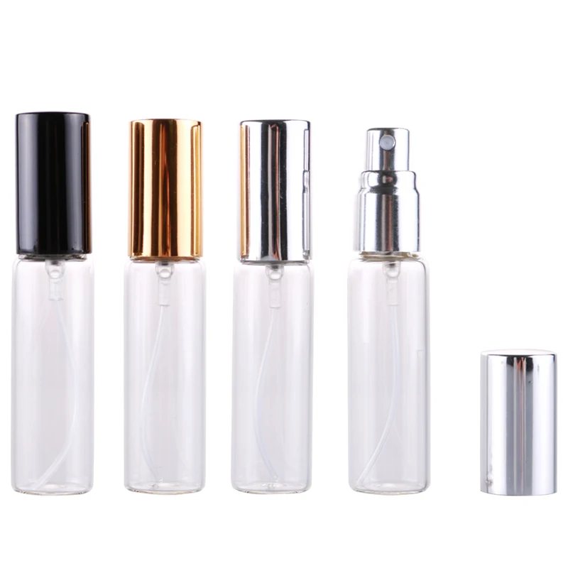 100 Pieces/Lot 10ML Portable Glass Refillable Perfume Bottle With Aluminum Atomizer Empty Parfum Case For Traveler