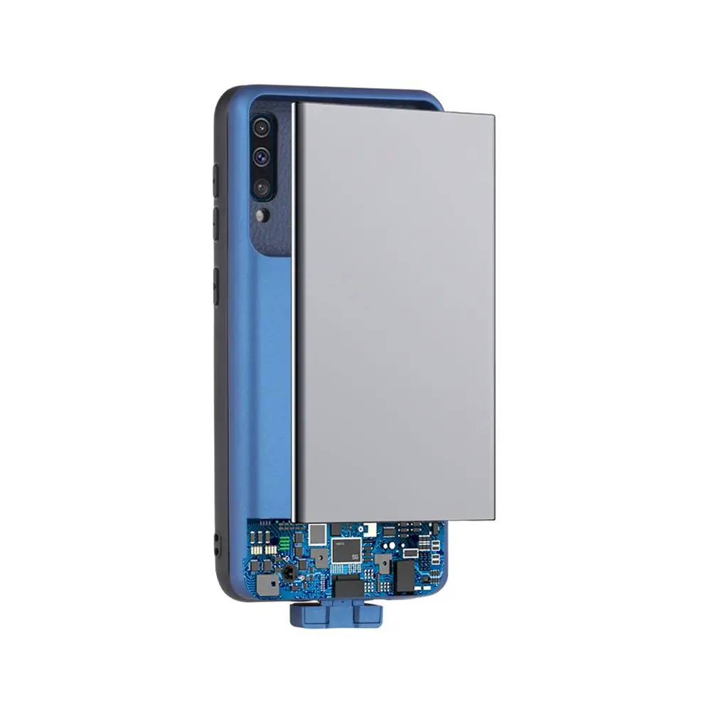 Чехол с беспроводным зарядным устройством для Galaxy A50 7000 мАч 2 в 1 магнитный мягкий