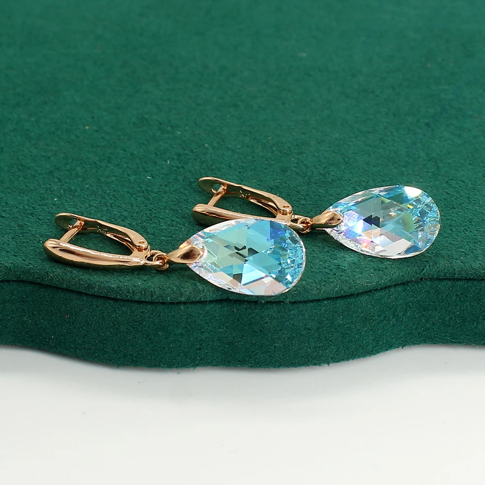 

Luxury Pop Exquisite Multi Types Water Drop Colorful Crystal Long Tassel Earrings For Women Fashion Elegant Eardrop Jewelry Gift