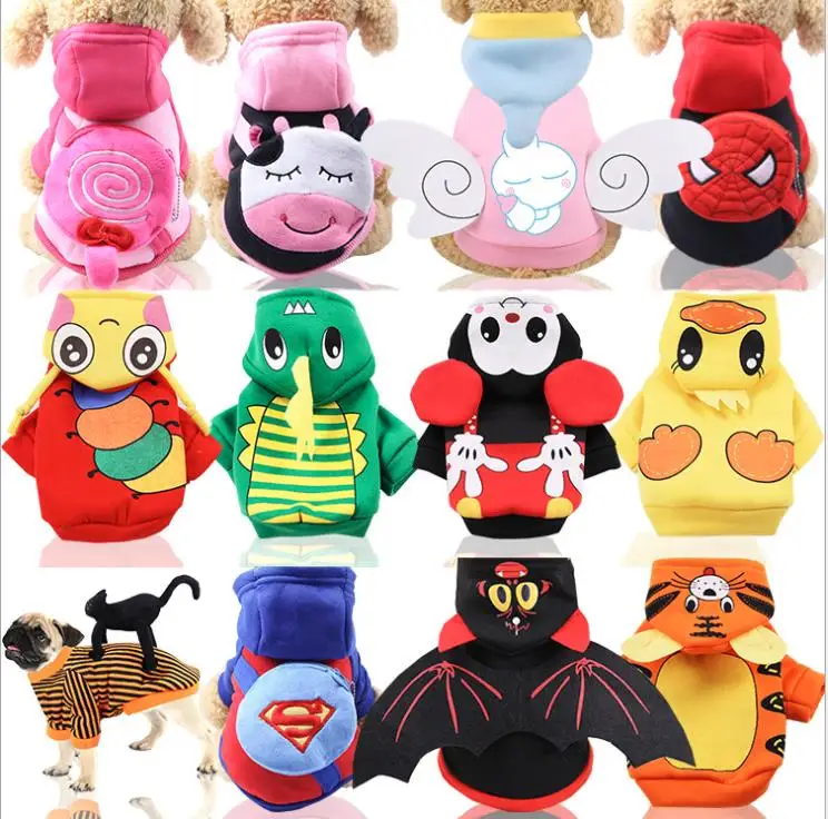 Зимняя Теплая Одежда для собак на Хэллоуин милый мультяшный костюм косплея