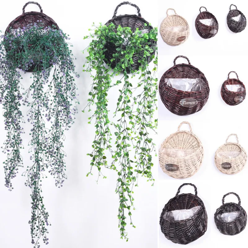 Плетеная вручную корзина из ивы Sinolia для украшения дома Настенная Корзина цветов