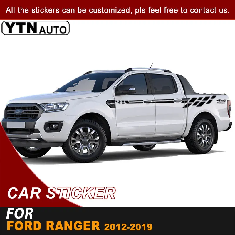 Виниловая наклейка 4x4 на боковые двери и кузова автомобиля для Ford Ranger 2012-2015 2016 2017