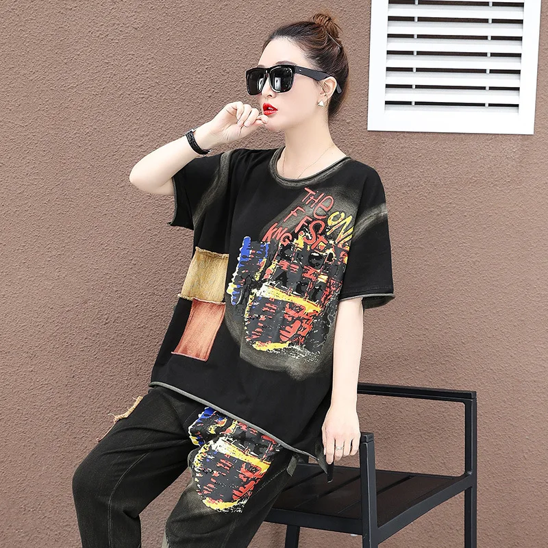 Костюм Max LuLu Женский Повседневный модный роскошный костюм с принтом лоскутный