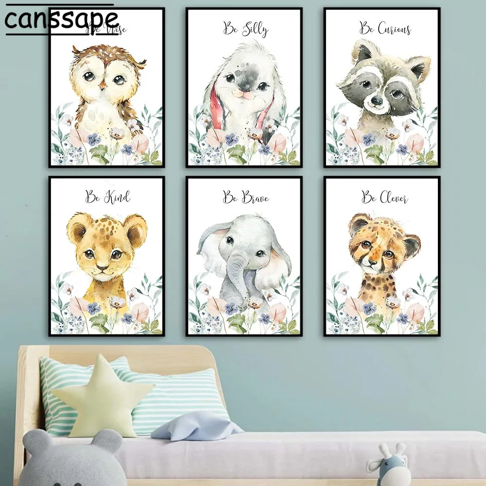 Настенный постер с изображением леса животных Льва слона | Дом и сад