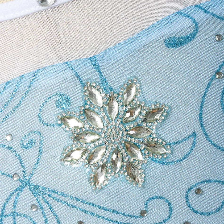 Платье для вечеринки Снежная королева Эльза Голубой маскарадный костюм