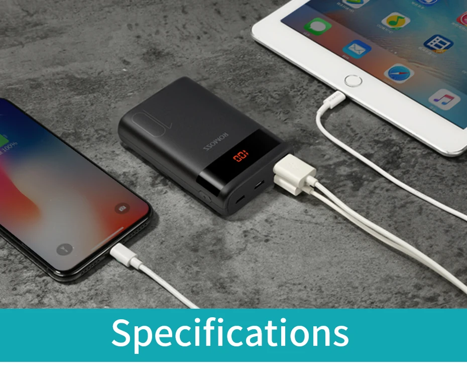 ROMOSS Ares 10 10000 мАч Внешний аккумулятор с двойным usb-портом внешний аккумулятор Размер портативное зарядное устройство для планшета iPhone