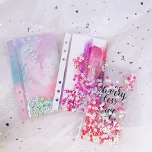LOVEDOKI A6/A7 Glitter Confetti Shaker Card Spiral Journal Decoration Planner Dividers Diary Notebook Index Separator cards