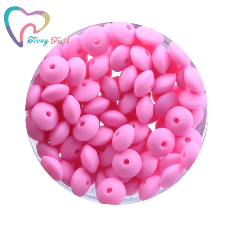 100 шт 12 мм Силиконовые чечевицы Abacus свободный бисер ребенок прорезывание зубов