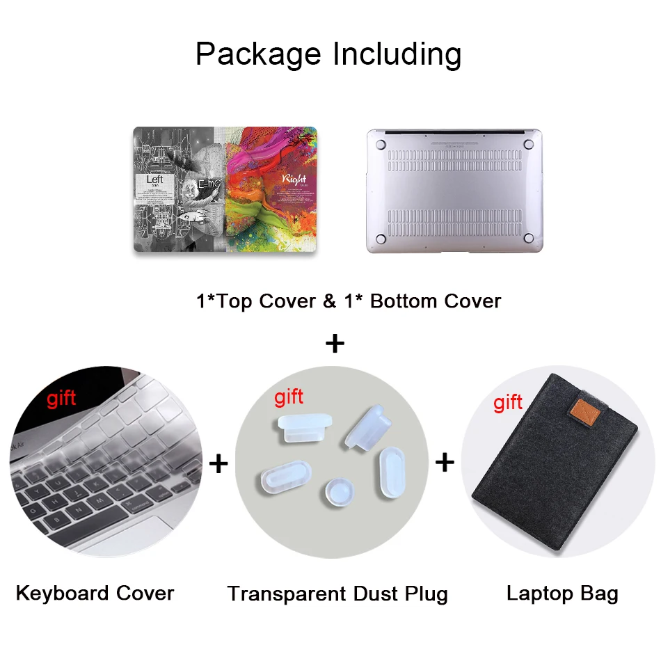 Чехол MTT Brain для Macbook Air Pro retina 11, 12, 13, 15 дюймов с сенсорной панелью, Жесткий Чехол 13,3 '', чехол для ноутбука+ чехол для клавиатуры
