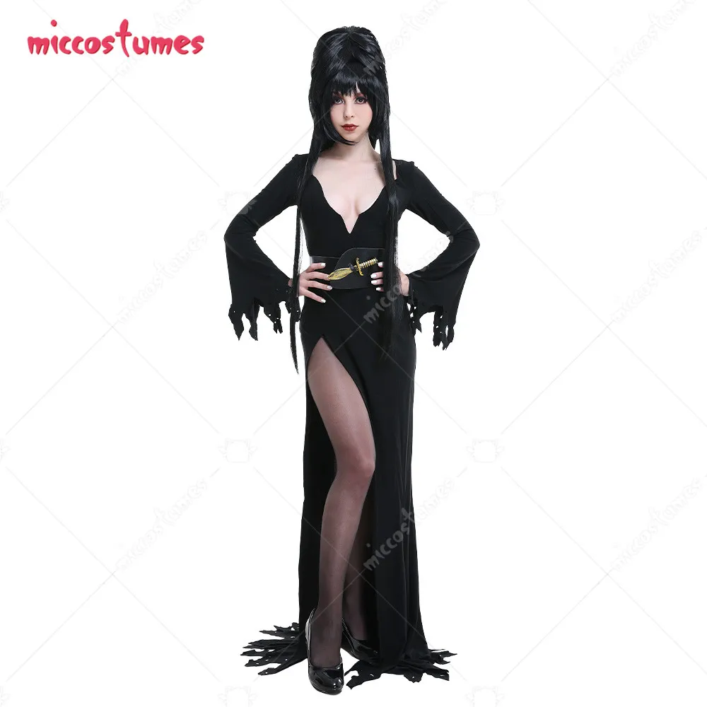 Elvira Mistress of The Dark костюм для косплея готическое платье в стиле ретро с высоким