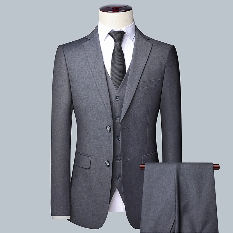 

Men High Quality Business Blazers/best wedding Groom's Wedding Dress three-piece suit/Man Tuxedo Jackets+Vest+Pants