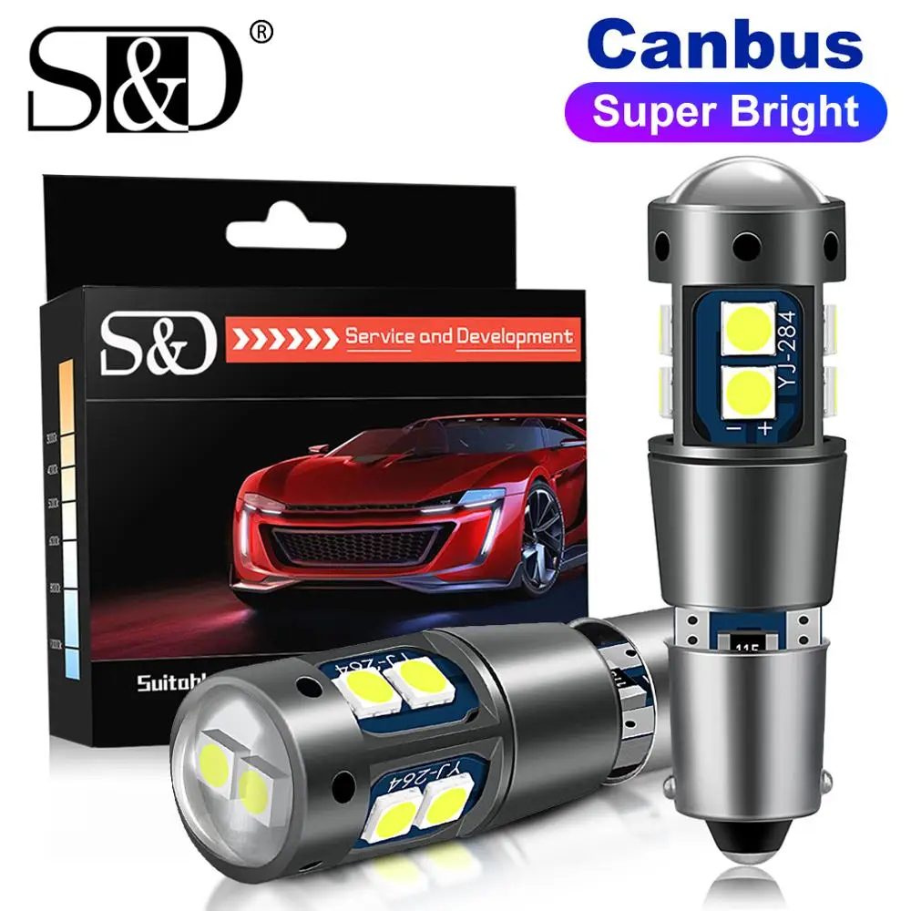 Светодиодная лампа для салона автомобиля 2 шт. H21W BAY9S BA9S T4W BAX9S H6W T2W T3W H5W 12 В красная