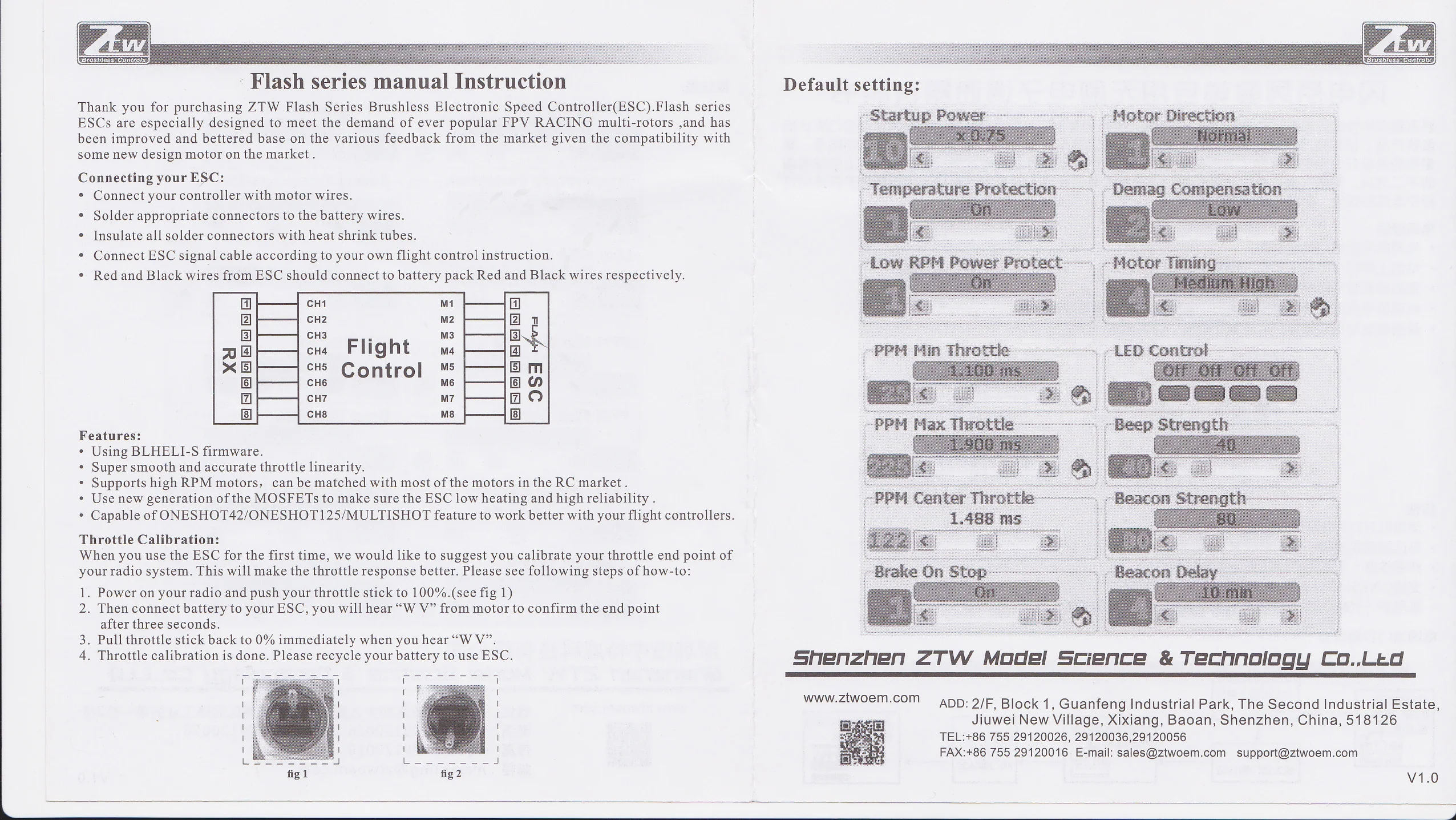 4 шт ztw вспышка 30a opto 2 4s esc контроллер с
