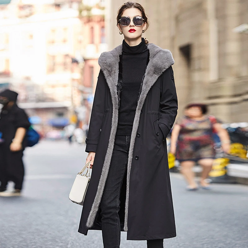 2020 парка натуральный мех пальто для женщин зимняя куртка норковая меховая