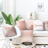 nordic hot selling pink minimalist style ins wind pillowcase office living room decoration backrest waist pillow gift