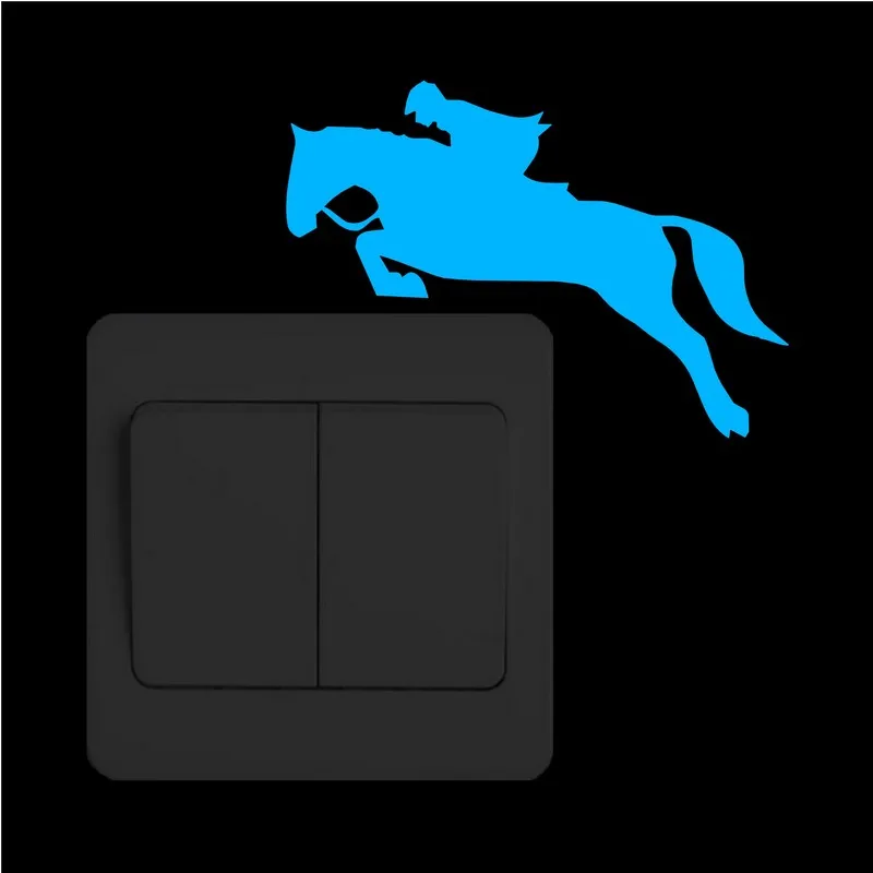 Мужская наклейка для езды на лошадях и прыжках светится в темноте забавная