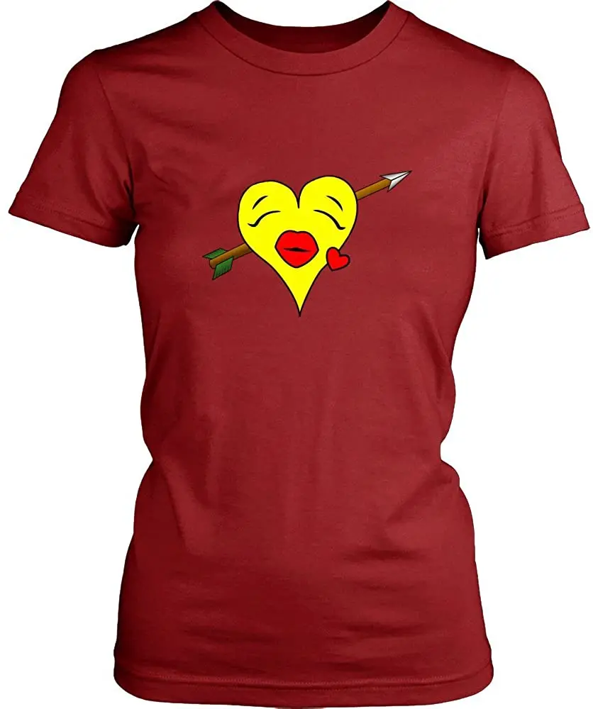 

Happy Valentine's Day Heart Arrow T-Shirt New Arrivals Harajuku Tee Summer 2020 Pure Cotton Breathable Short Sleeve Tshirt