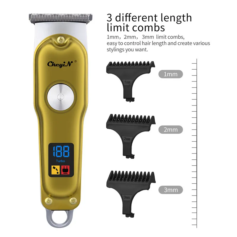 

CkeyiN Electric Beard Lcd Display Bald Trimmer Carbon Steel Blade Hair Clipper Rechargeable Hair Cutter Machine Hair Cut Men
