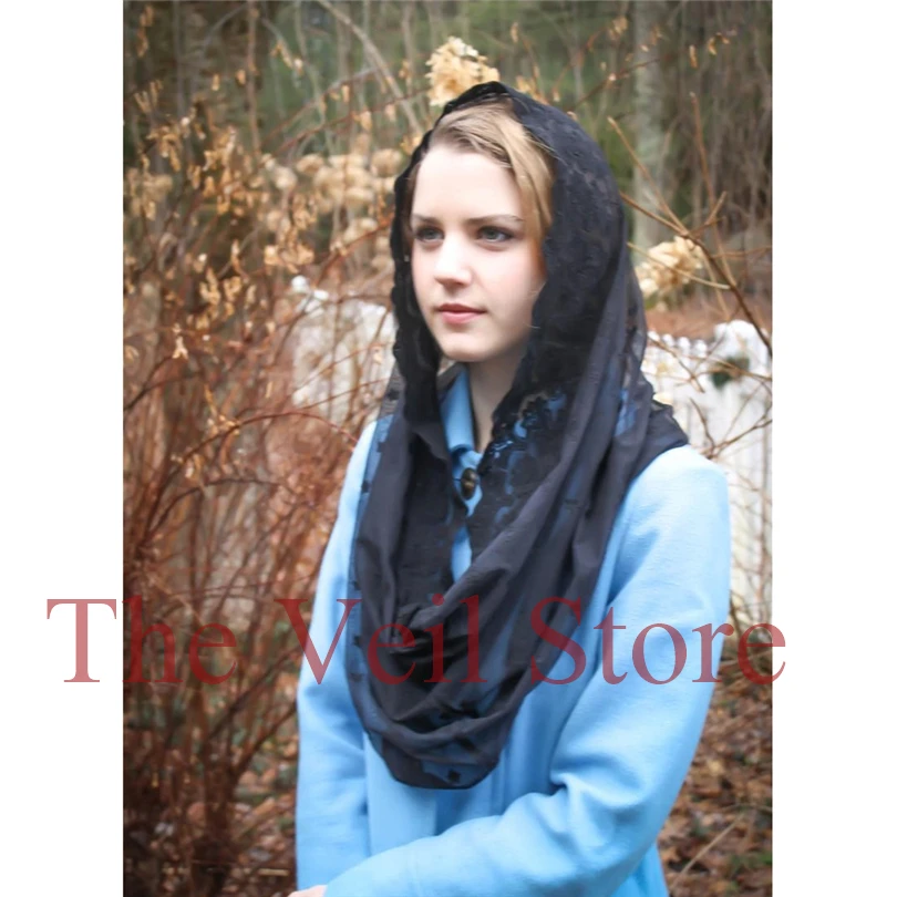 Круглый хлопок кружевная Мантилья Catholique вуали для церкви короткие женские