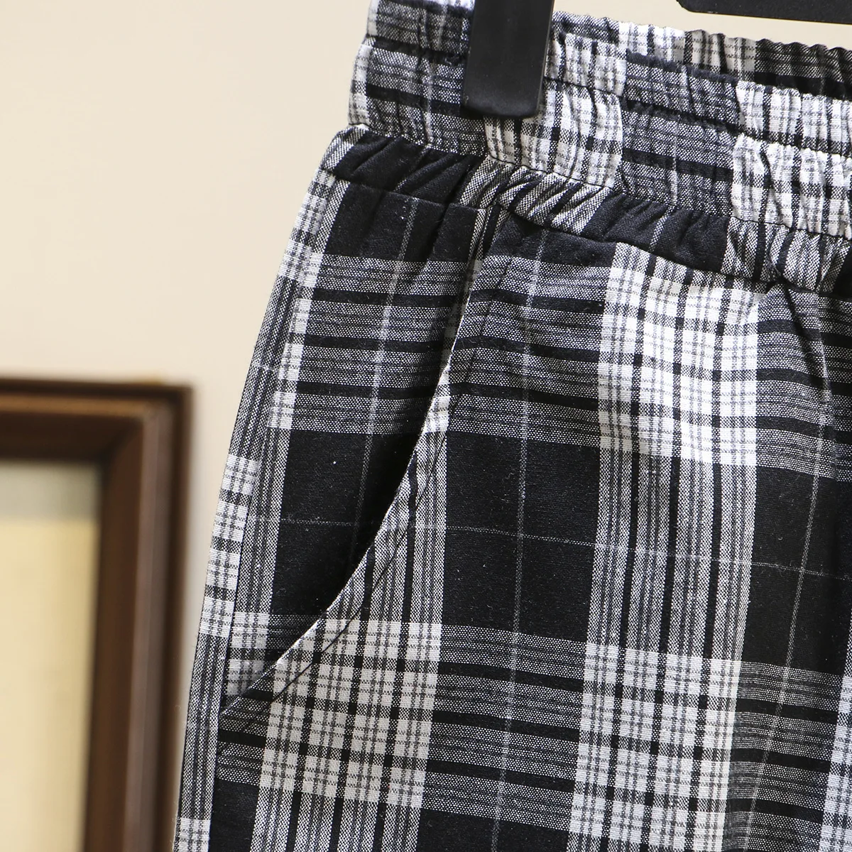 2020 весенние женские шаровары свободные повседневные клетчатые брюки с