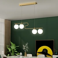 nordic golden lustre pendant lamp led glass ball ceiling hanging light for dining living room kitchen island indoor decoration