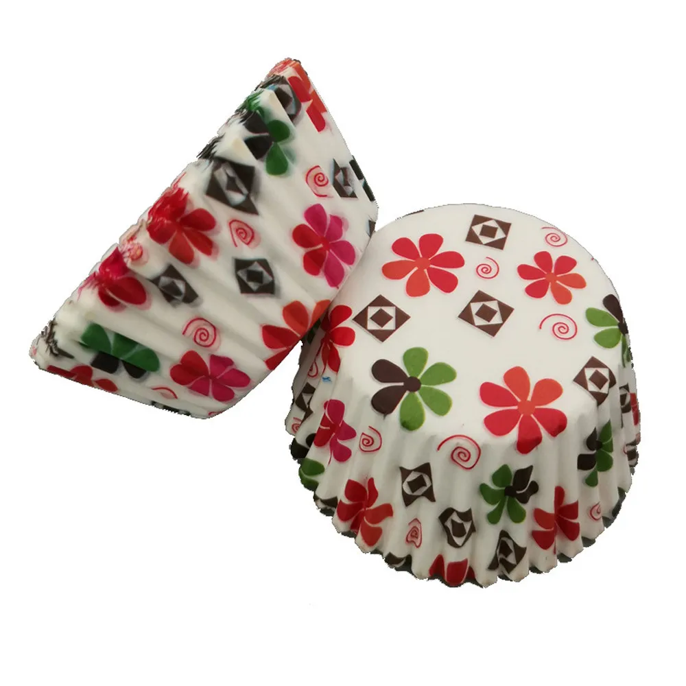 

100Pcs Colorful Paper Cake Cupcake Liner Baking Muffin Box Cup Case Party Tray Cake Mold Decorating Tools Cupcake Print Paper