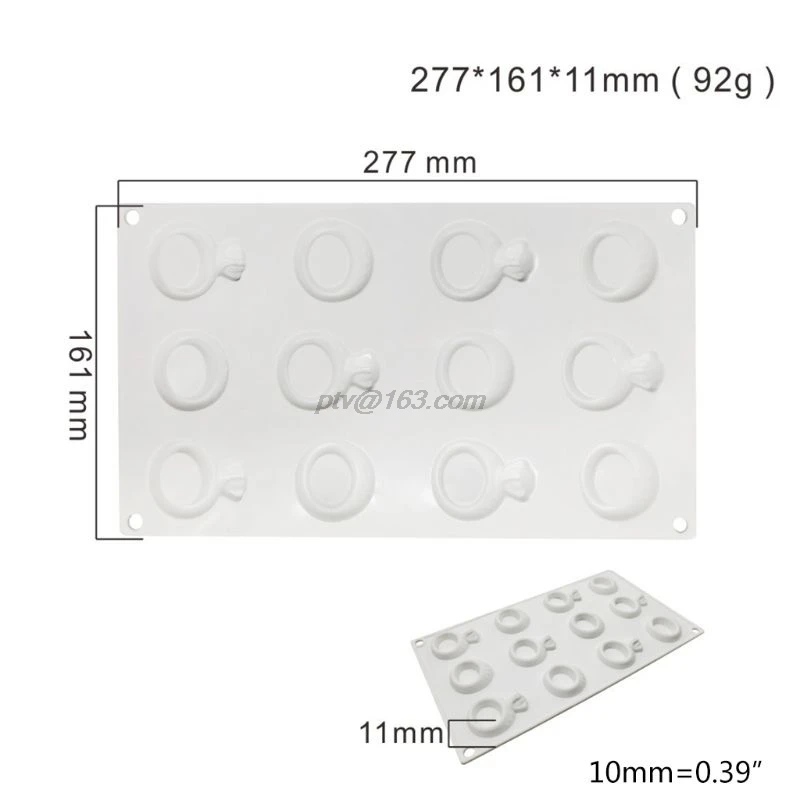

12 Holes Wed Ring Shaped Silicone Mold Kit Molds Cake Decorating Tools For Baking Truffle Chocolates Pan Dessert Mould
